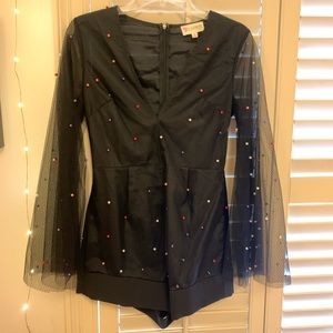 Pearl embellished romper